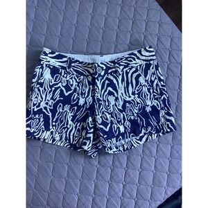 Lilly Pulitzer "The Callahan Shorts" Navy Blue & White Sz 2 Exc Condition